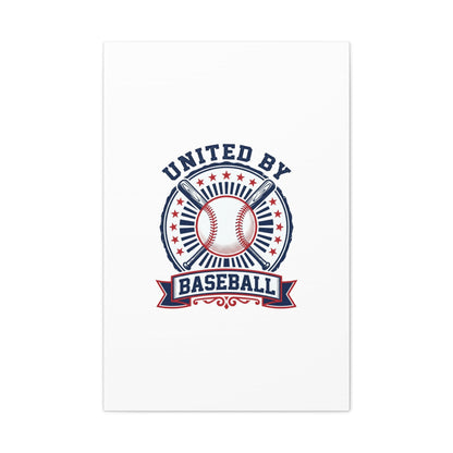 United by Baseball Canvas | Patriotic Baseball Graphic, Red White Blue Wall Art