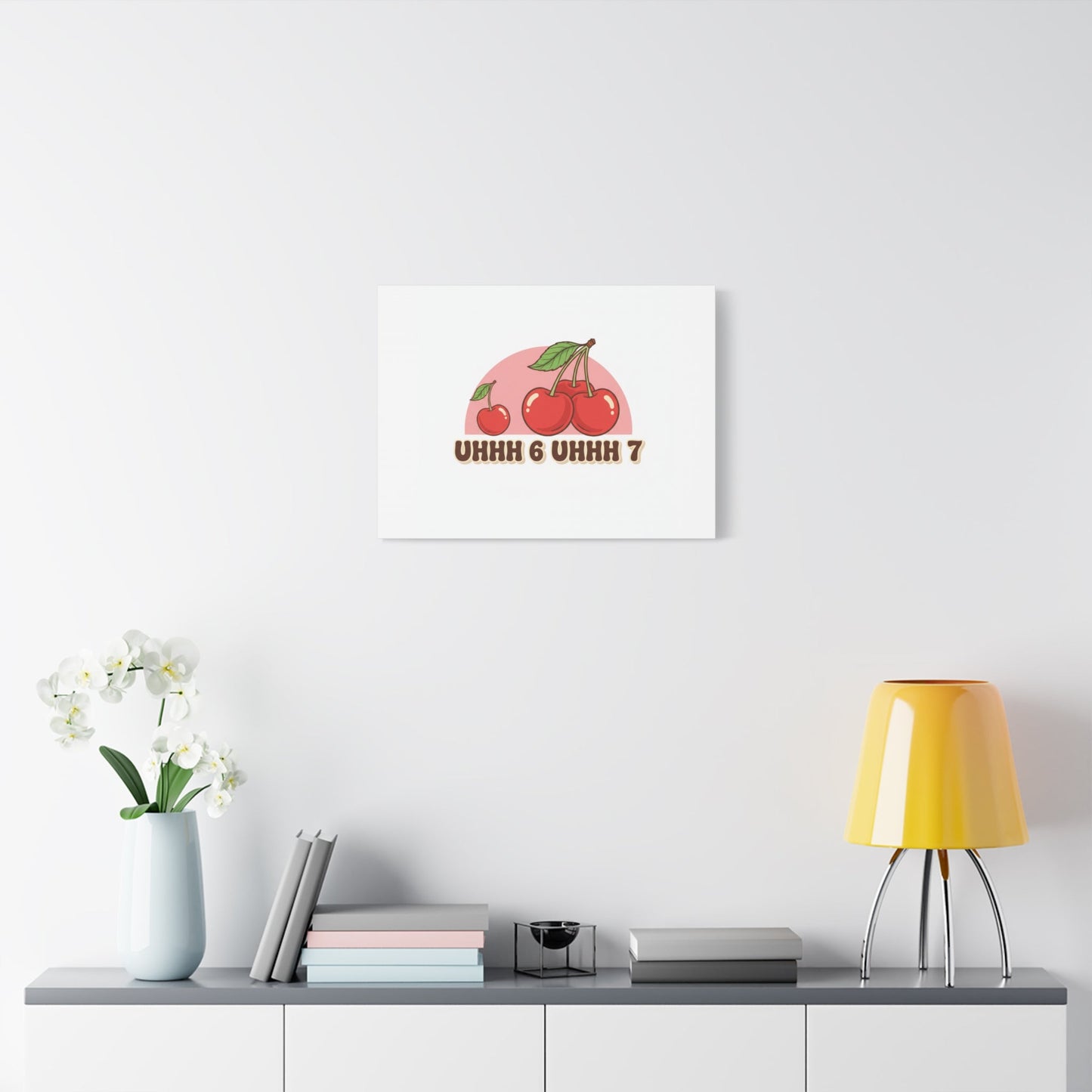 Six Severn Cherry Retro Graphic Canvas | kawaii fruit print, vintage cherry design
