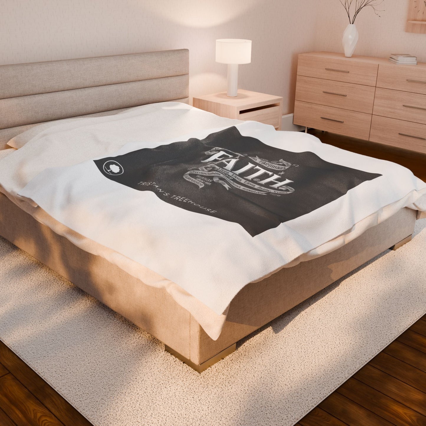 handwritten faith doodle blanket | velveteen plush blanket