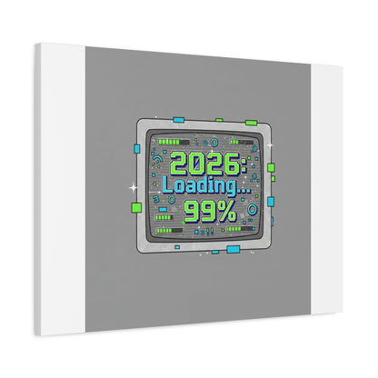 2026 Loading 99% Canvas | NYE countdown, retro system interface