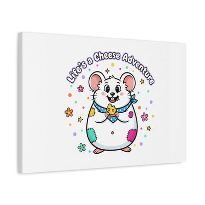 Life's a Cheese Adventure Canvas | Rodent-Core rat art print