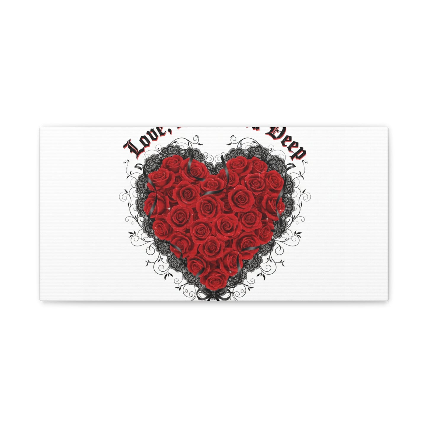 Love Dark and Deep Heart Canvas, Nu Romantic Gothic Romance, 80s Nostalgia