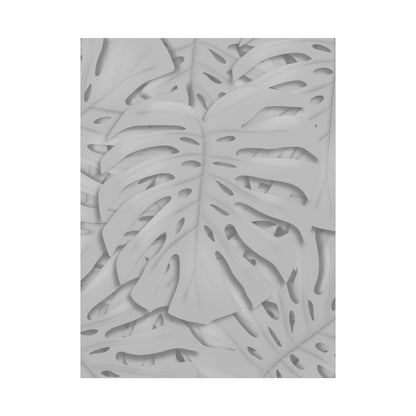 Soft Grey Monstera Canvas Print – Botanical Wall Art