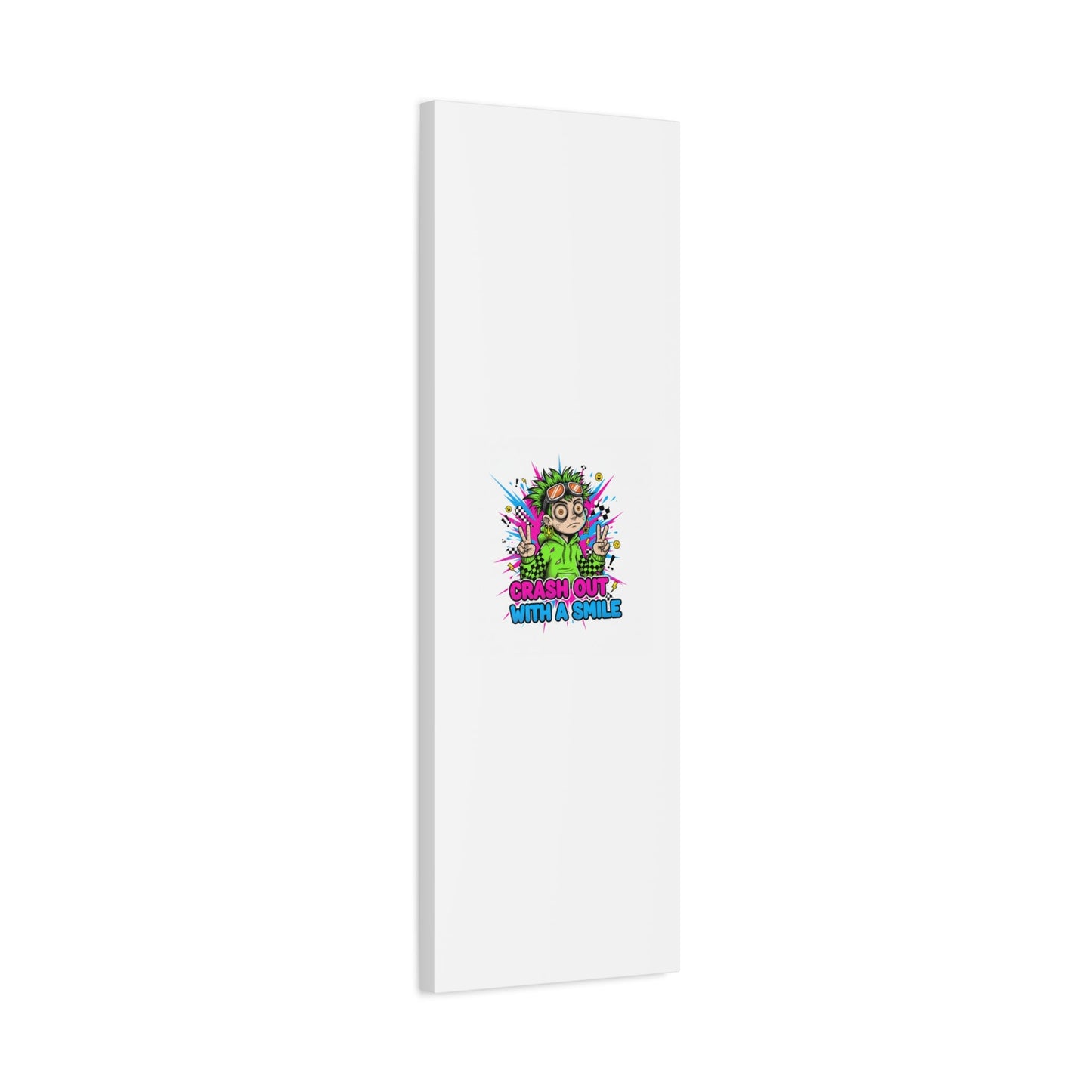 Crash Out With a Smile Canvas Print | Neon Skate Graffiti, Meme Meltdown Art