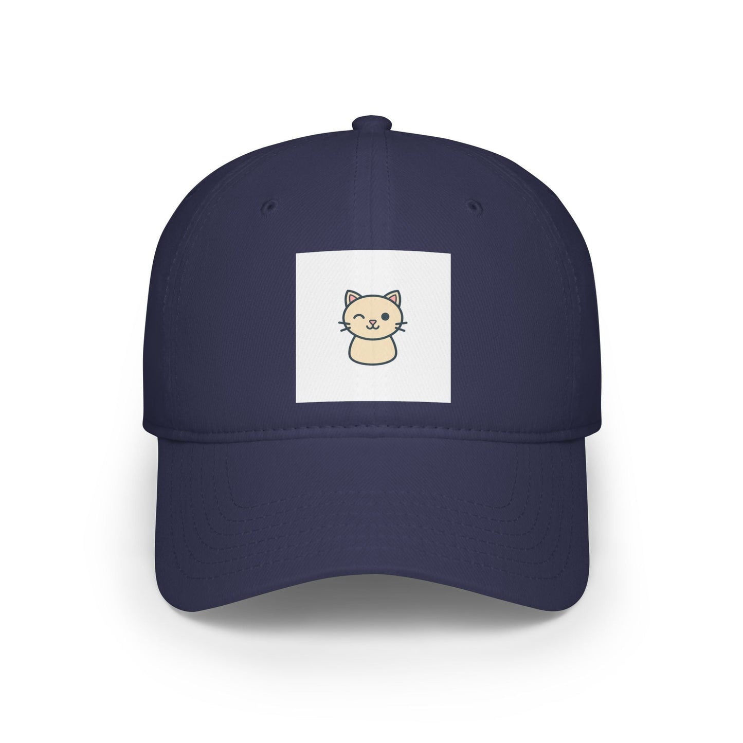 Cute Cat Patch Baseball Cap — Minimalist Kitten Embroidered Hat
