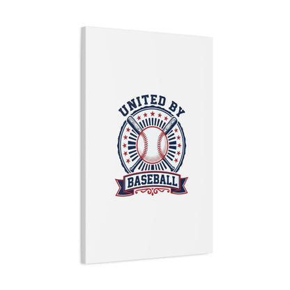 United by Baseball Canvas | Patriotic Baseball Graphic, Red White Blue Wall Art