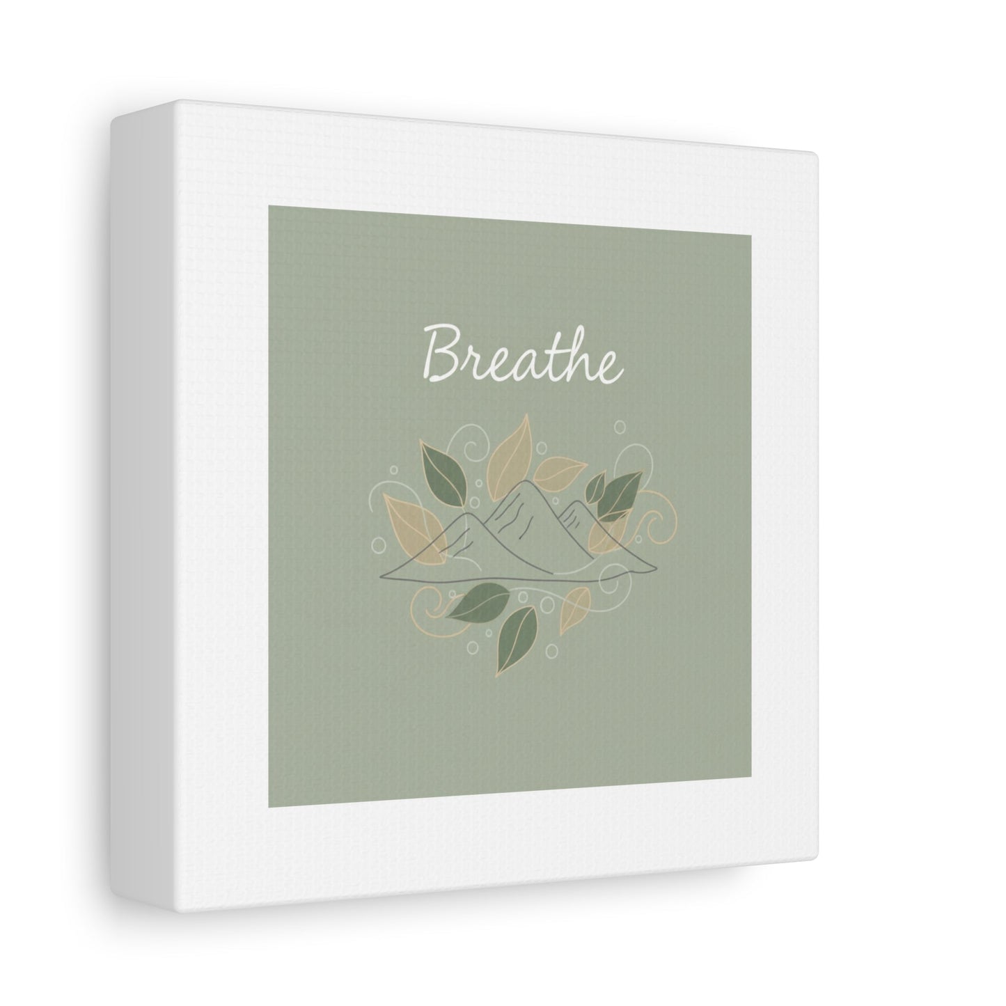 Breathe Mountain Line Canvas | Nature Symbols, Minimal Forest Wall Art
