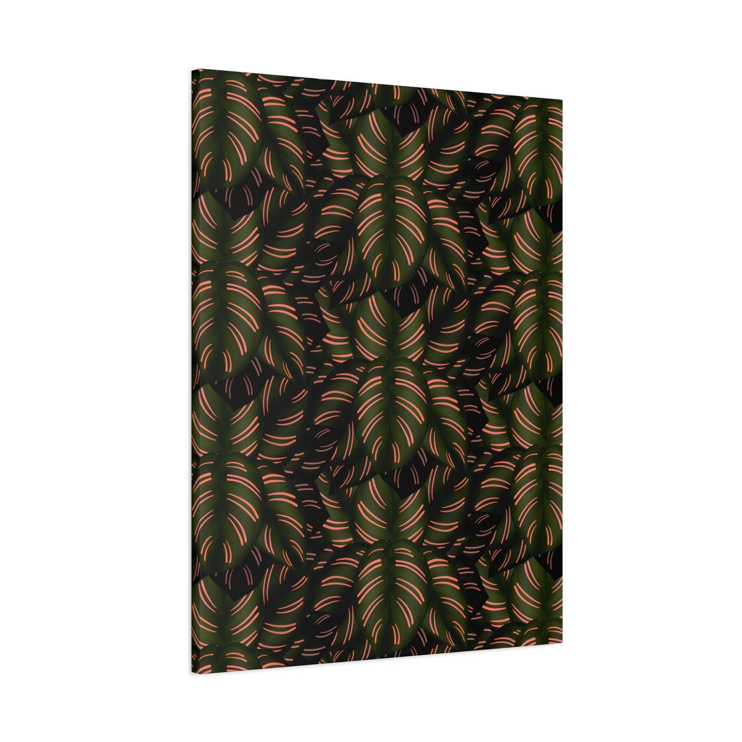 Calathea Pinstripe Pattern Canvas Print – Botanical Wall Art