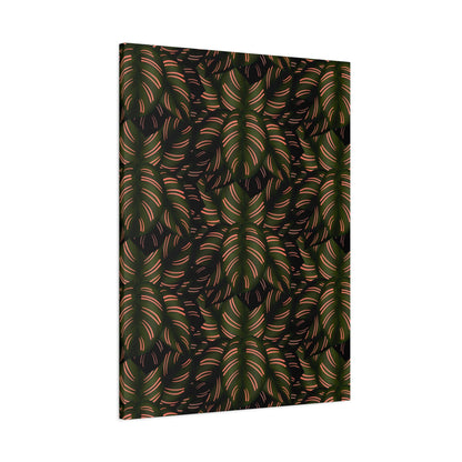 Calathea Pinstripe Pattern Canvas Print – Botanical Wall Art