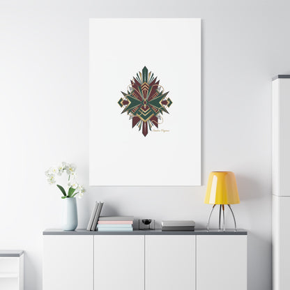 Art Deco geometric brass print Canvas | Neo-Deco chrome & gold fan motif