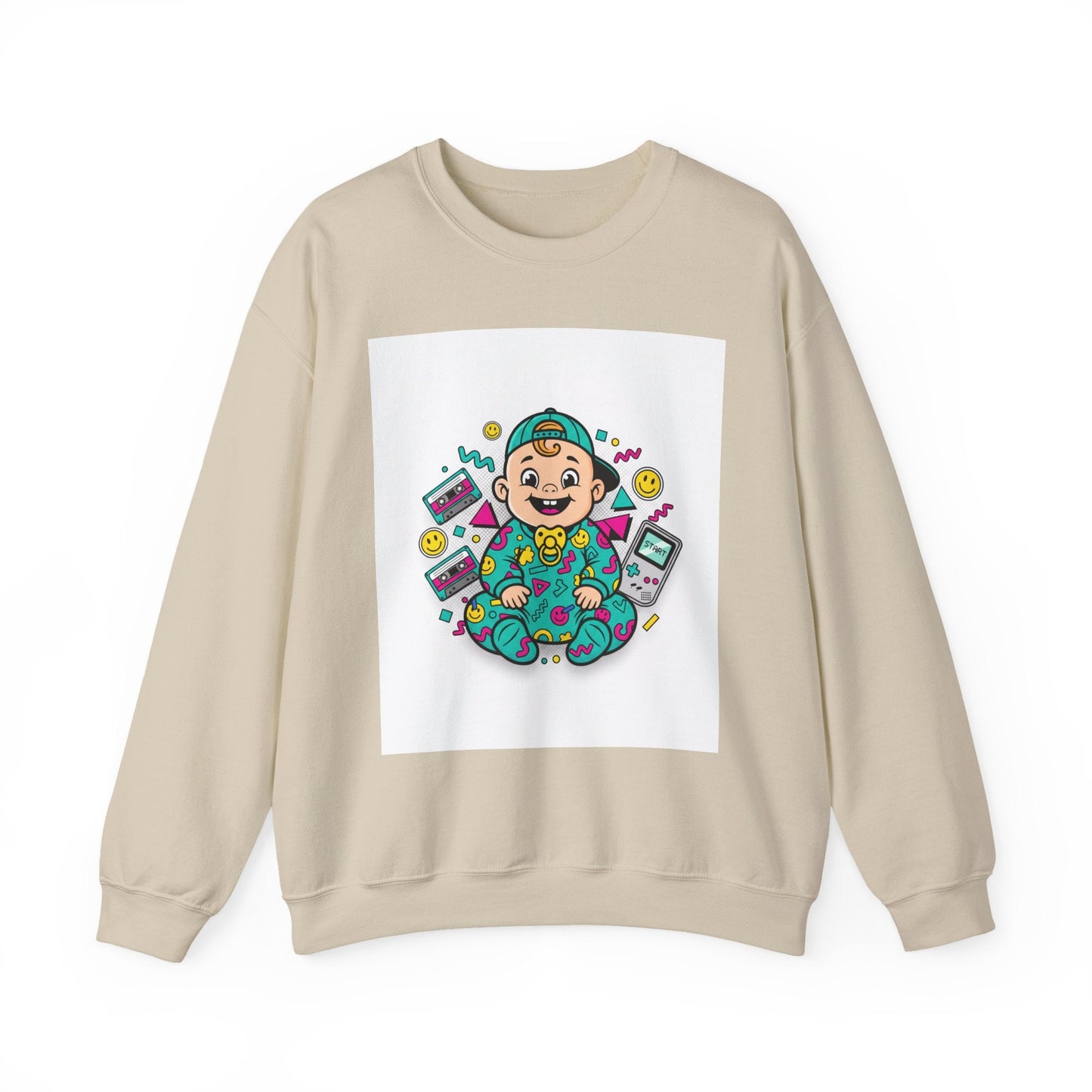 Retro Gamer Baby Crewneck Sweatshirt — Cute Arcade Controller Design