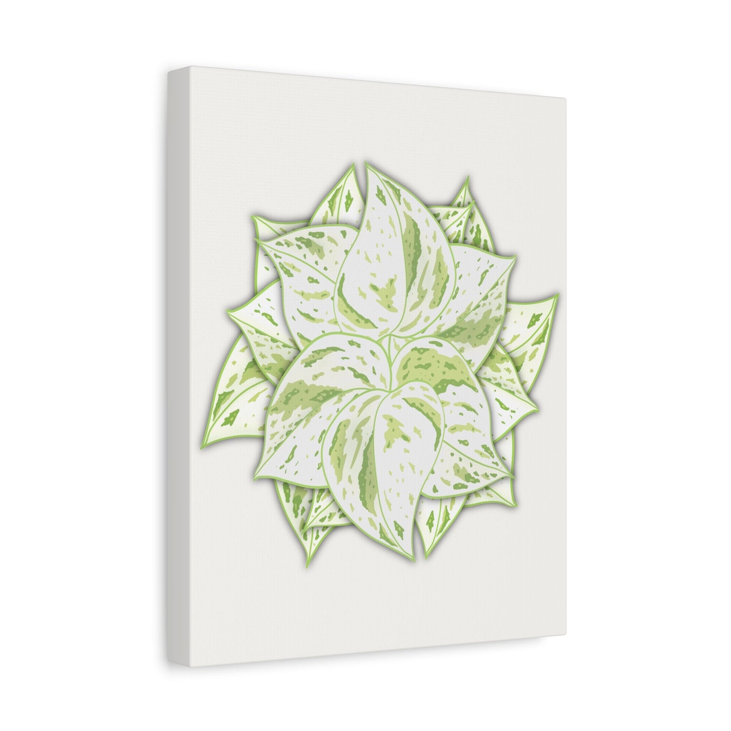 Snow Queen Pothos Canvas Print – Botanical Wall Art