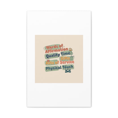 Love Languages List Matte Canvas Wall Art | love language meme, relationship humor
