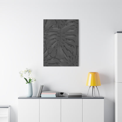 Charcoal Monstera Canvas Print – Botanical Wall Art
