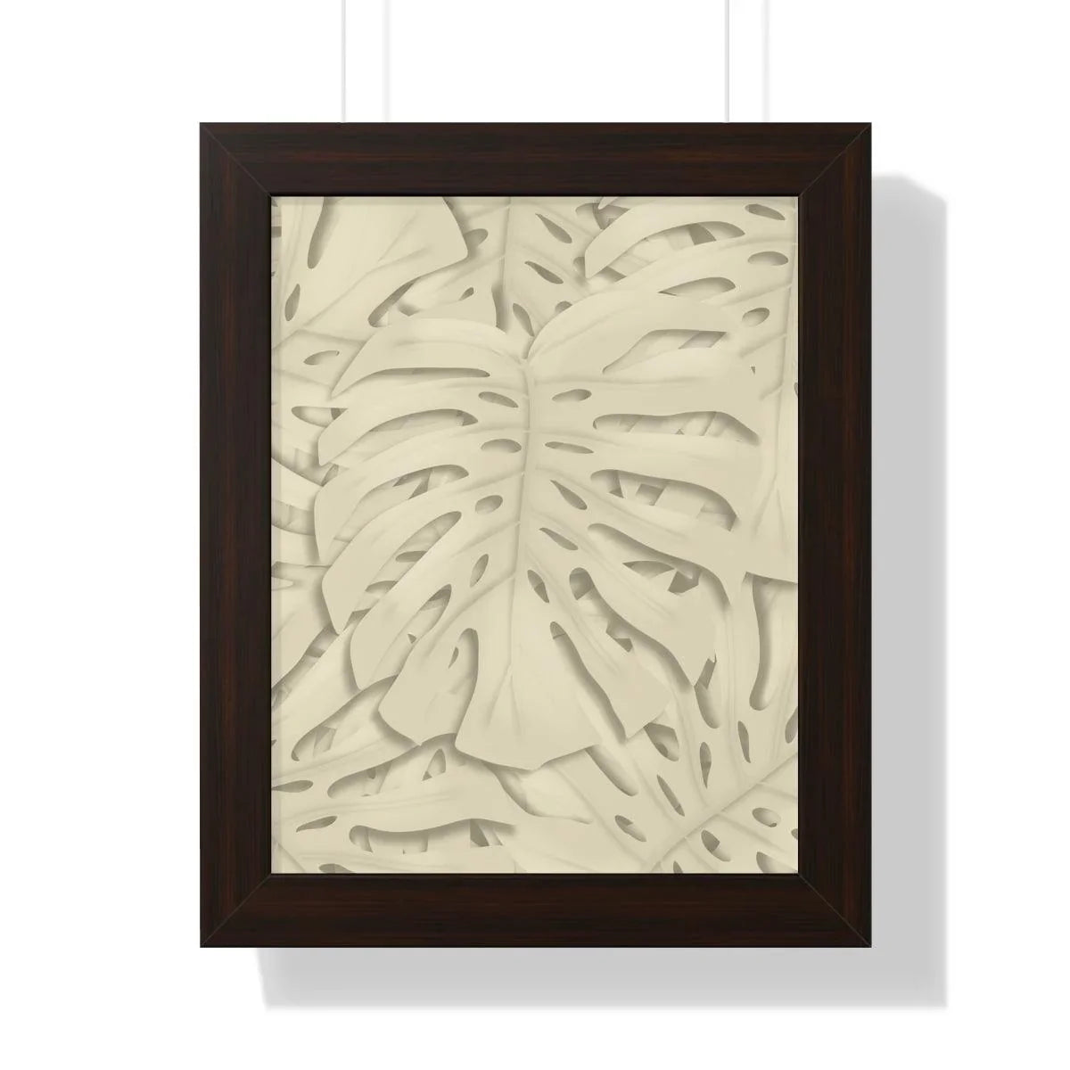 Beige Monstera Framed Print – Botanical Wall Art