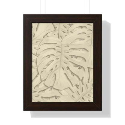 Beige Monstera Framed Print – Botanical Wall Art