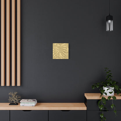 Golden Monstera Canvas Print – Botanical Wall Art
