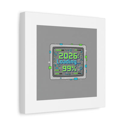 2026 Loading 99% Canvas | NYE countdown, retro system interface