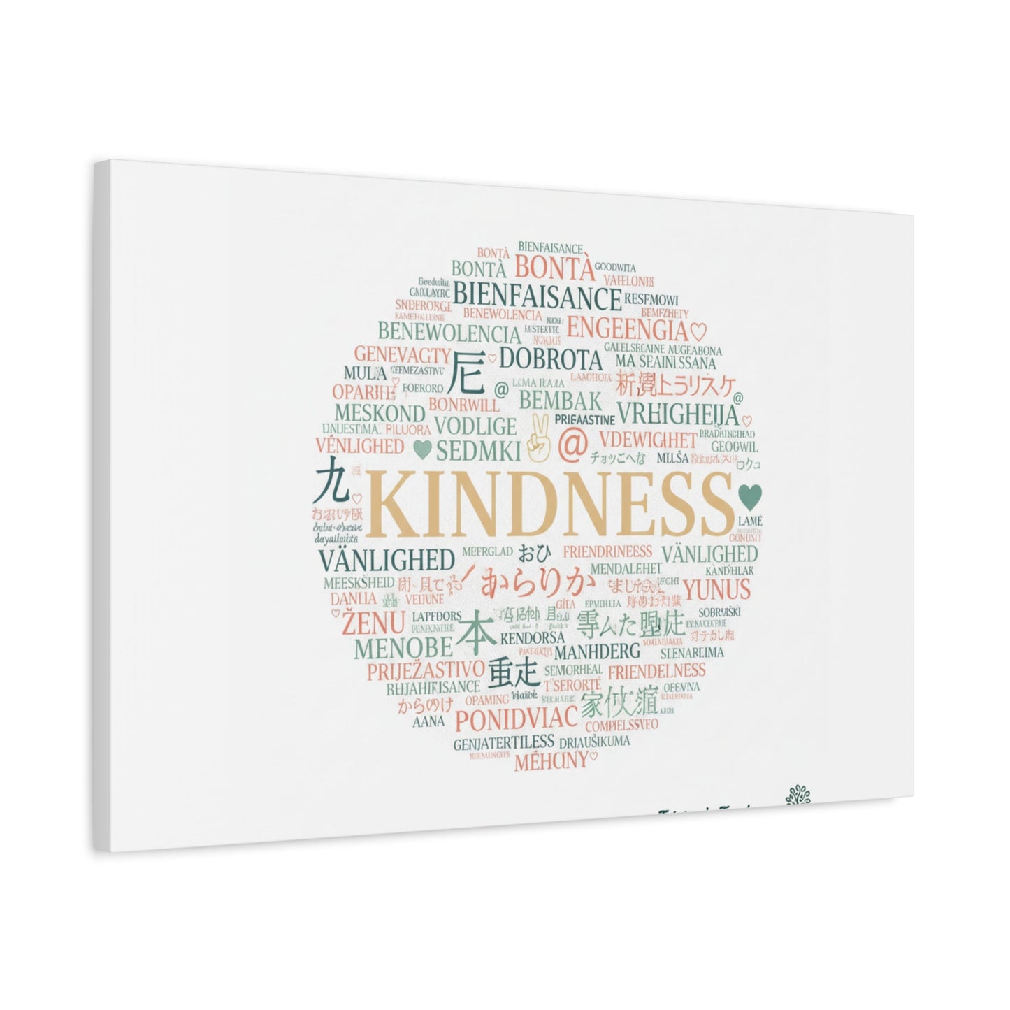 Kindness Word Cloud Canvas | Fresh Start Minimalist Wall Art