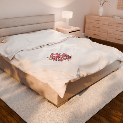 Not Your Valentine Velveteen Blanket | ironic valentines, sarcastic hearts
