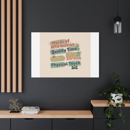 Love Languages List Matte Canvas Wall Art | love language meme, relationship humor