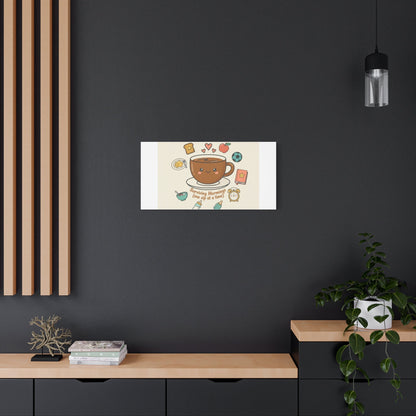Surviving Mornings (One Sip at a Time) Canvas | Parenting Morning Humor, Coffee & Kids
