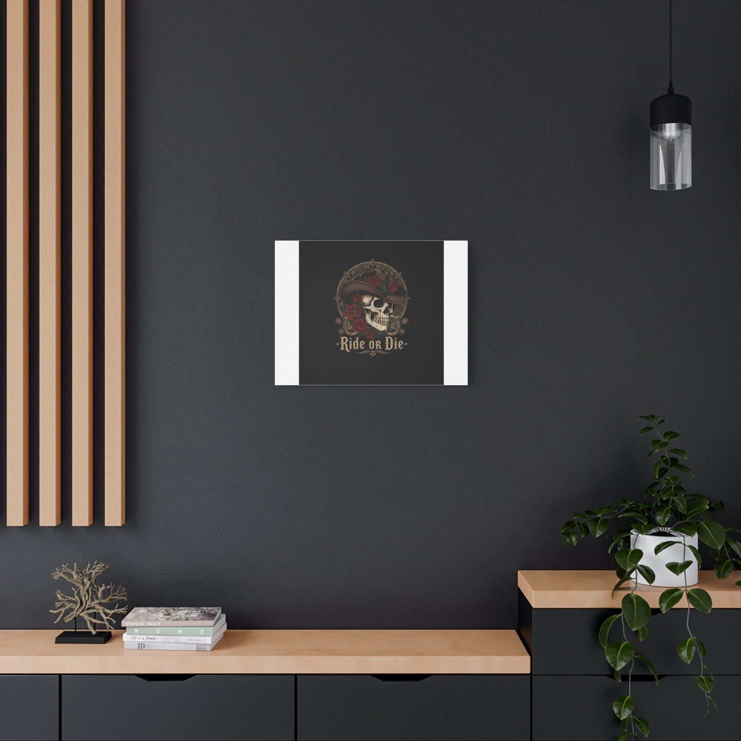 Ride or Die Skull Canvas | Western Skull Art, Gothic Americana