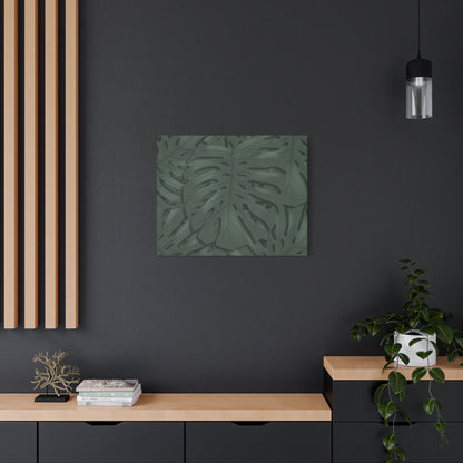 Deep Green Monstera Canvas Print – Botanical Wall Art