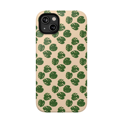 Monstera Pattern Phone Case – Dual Layer Protective Cover