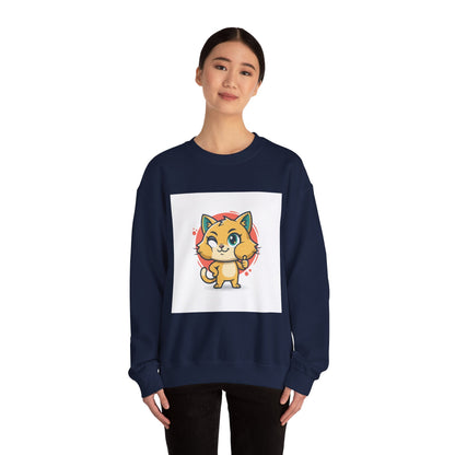 Cute Cheeky Kitty Illustration Sweatshirt | Rodent-Core Cute-Meets-Subversive