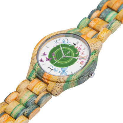 884. Camouflage Wooden Watch - Green&Blue