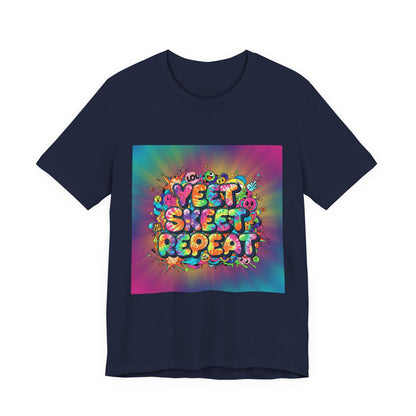 Sweet Sleep Repeat Tee | random slogan shirt, glitch graphic