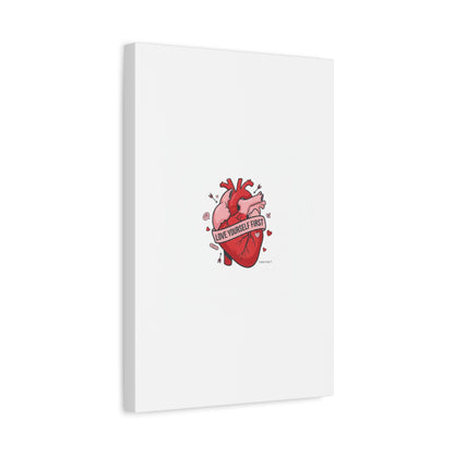 Love Yourself First Canvas, Hearts-with-a-Twist, Anti-Valentine Art