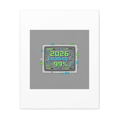 2026 Loading 99% Canvas | NYE countdown, retro system interface