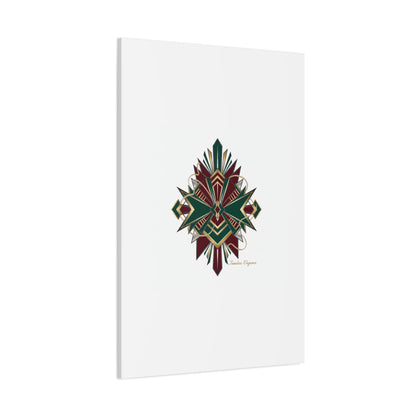 Art Deco geometric brass print Canvas | Neo-Deco chrome & gold fan motif