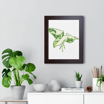 Marble Syngonium Framed Print – Botanical Wall Art