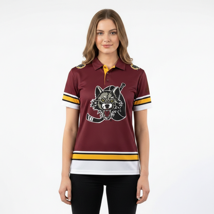 Chicago Wolves AHL Licensed Replica Jersey Performance Polo Shirt
