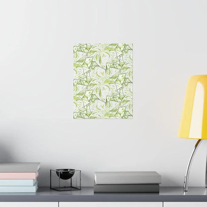 Snow Queen Pothos Pattern Botanical Print – Unframed Wall Art