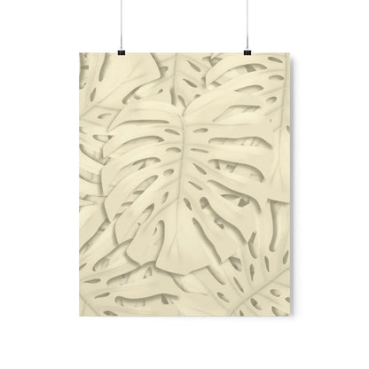 Beige Monstera Botanical Print – Unframed Wall Art