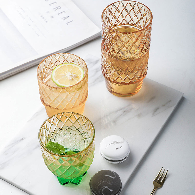 Diamond Star Pineapple Shape Golden Glass Water Cup