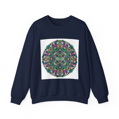 Psychedelic Botanical Mandala Crewneck | Festival Art Sweatshirt