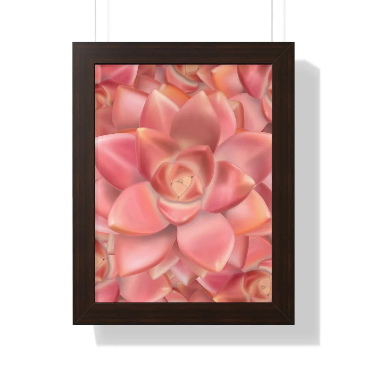 Graptosedum California Sunset Succulent Pattern Framed Print – Botanical Wall Art
