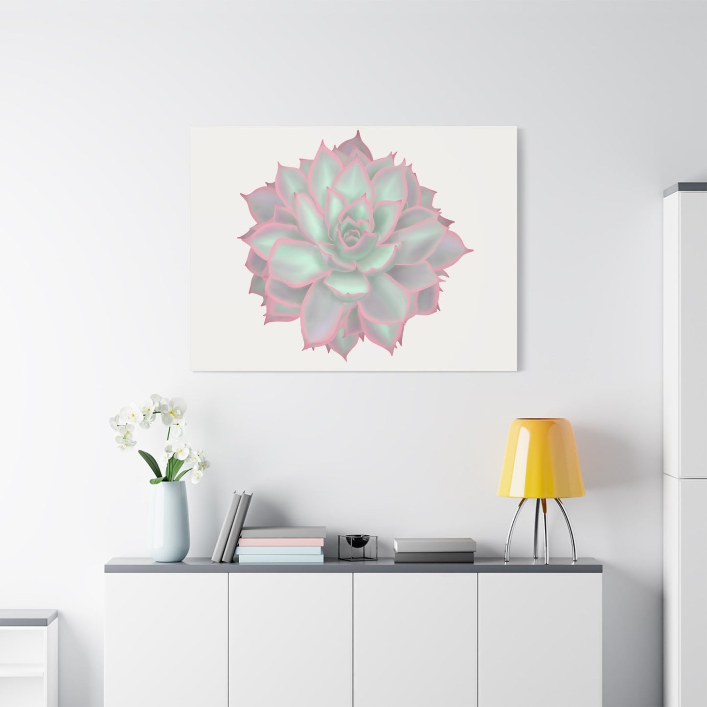 Echeveria Violet Queen Succulent Canvas Print – Botanical Wall Art