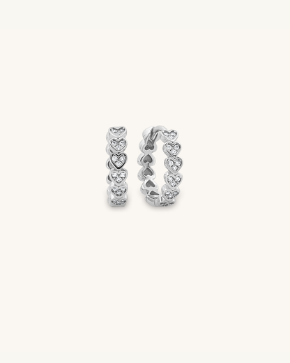 Hearts Huggie Hoops