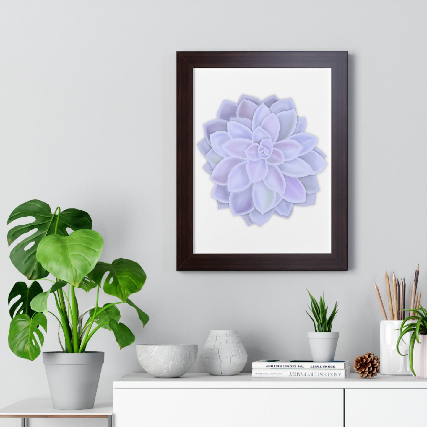 Graptopetalum Murasaki Succulent Framed Print – Botanical Wall Art