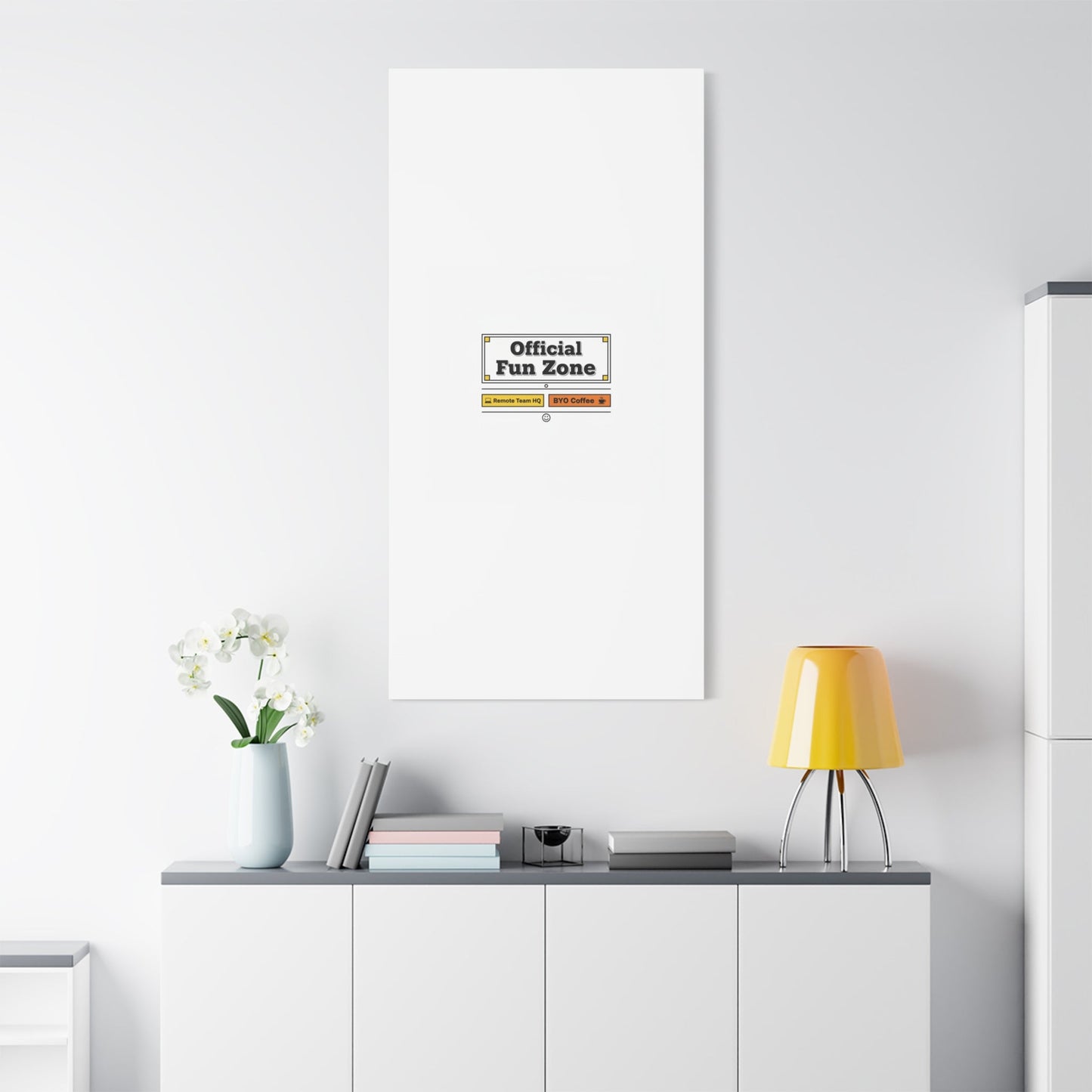 Official Fun Zone Canvas, Office Sign Parody, Workplace Humor, Notice Label
