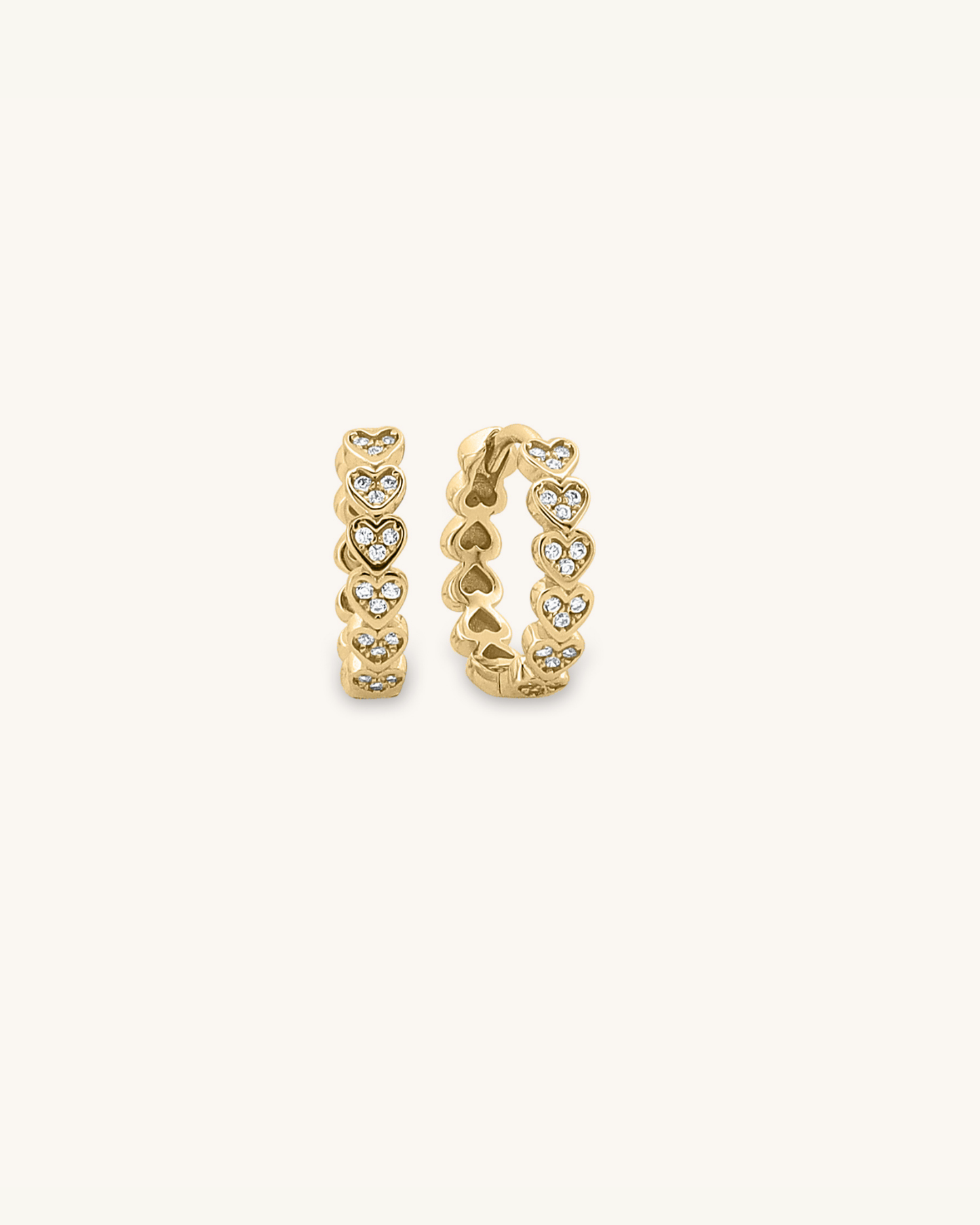 Hearts Huggie Hoops