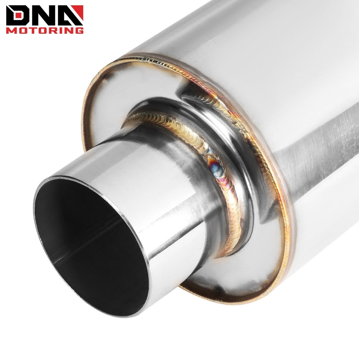 DNA MOTORING Stainless Steel Straight-Through Exhaust Muffler