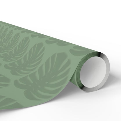 Monstera Leaf Green Wrapping Paper – Botanical Gift Wrap Roll