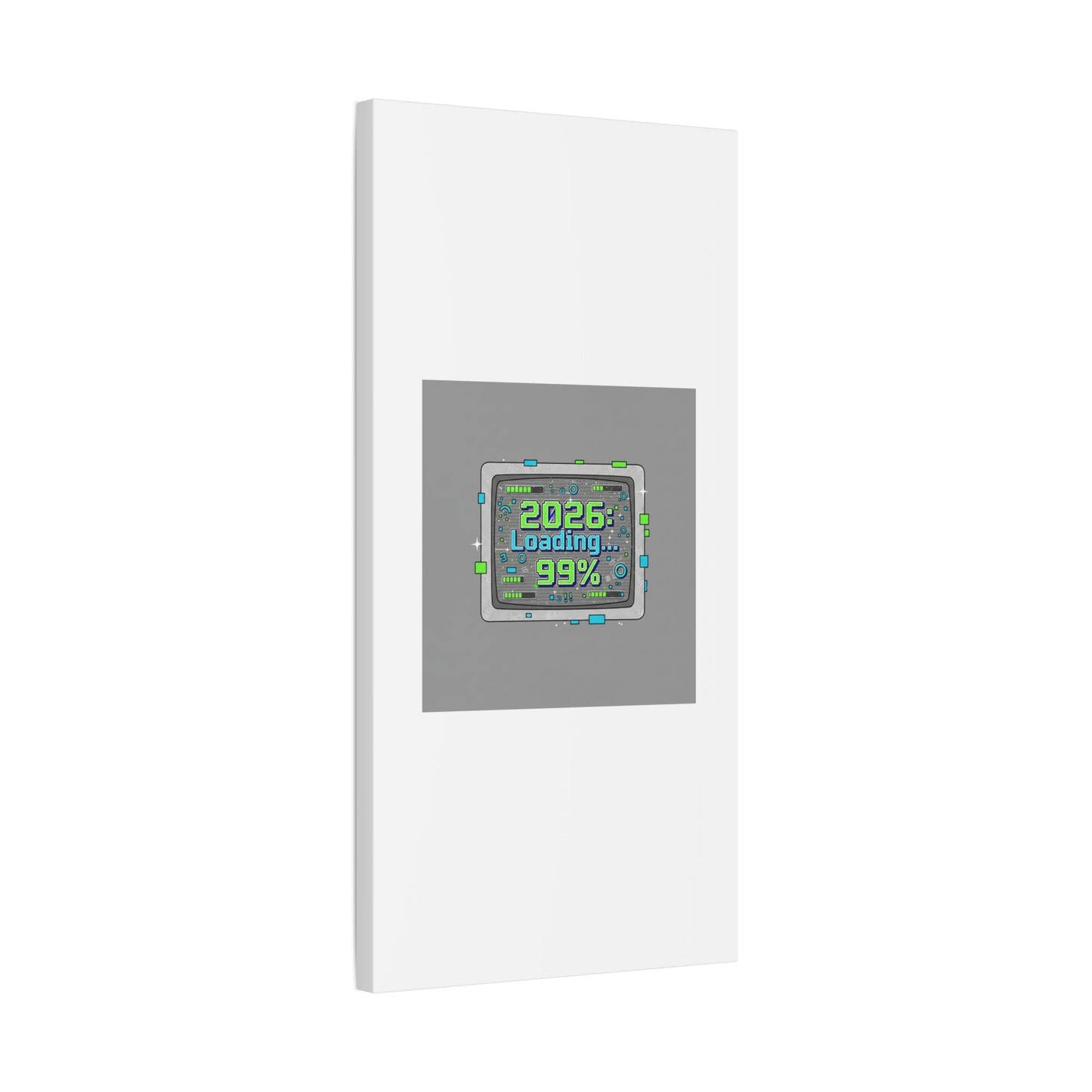 2026 Loading 99% Canvas | NYE countdown, retro system interface